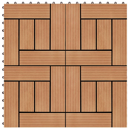 22 Ks Terasové Dlaždice 30 X 30 Cm 2 M² Wpc Barva Teak
