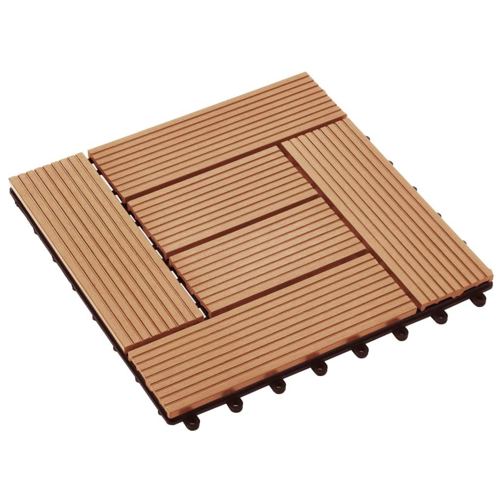 22 Ks Terasové Dlaždice 30 X 30 Cm 2 M² Wpc Barva Teak