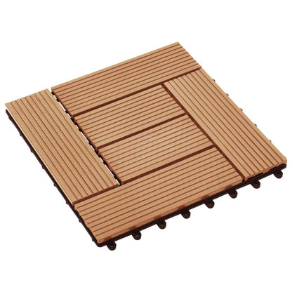22 Ks Terasové Dlaždice 30 X 30 Cm 2 M² Wpc Barva Teak