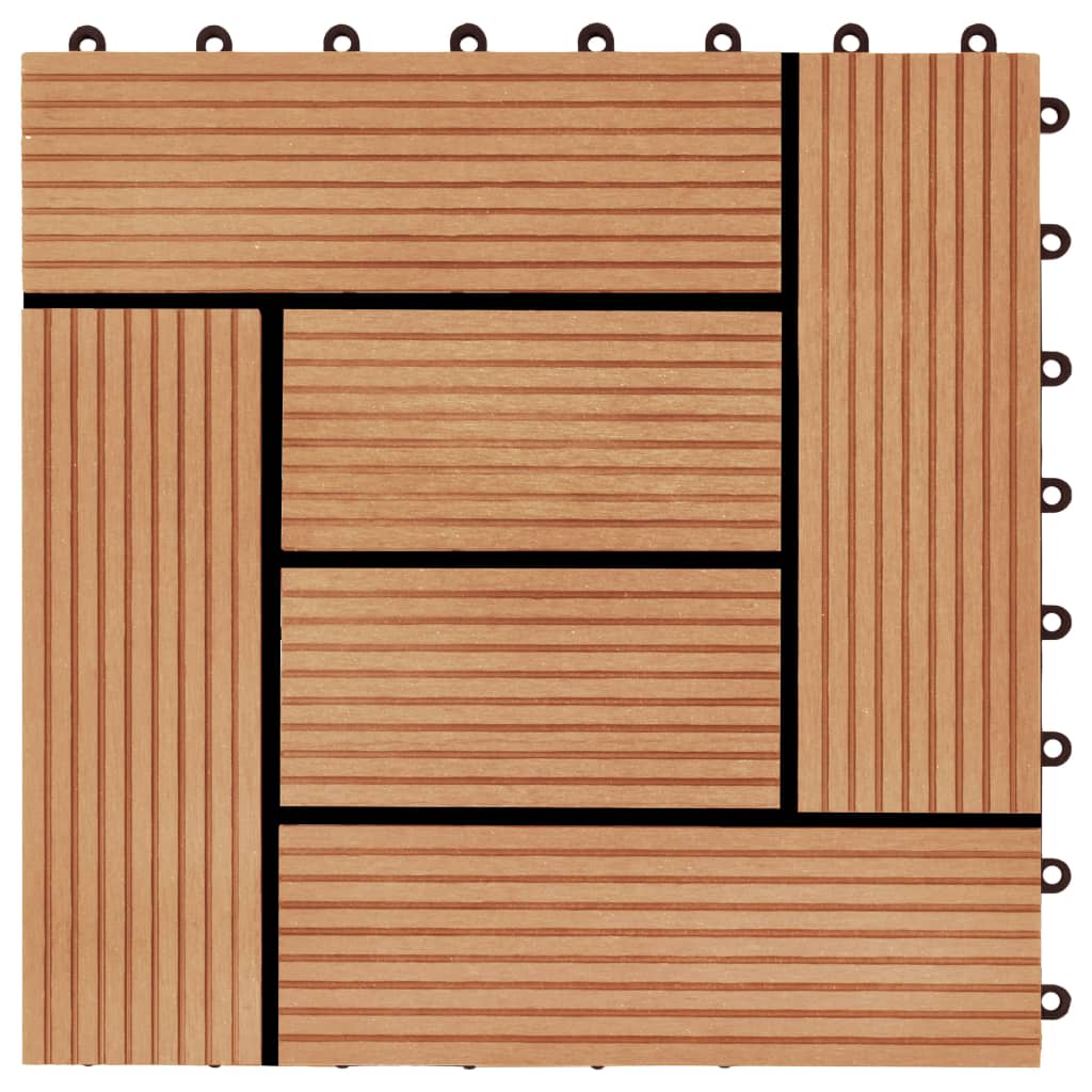 22 Ks Terasové Dlaždice 30 X 30 Cm 2 M² Wpc Barva Teak