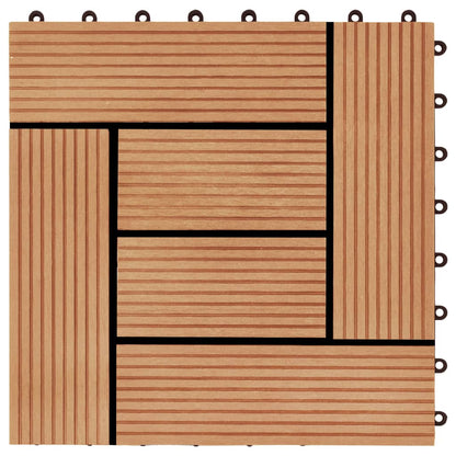22 Ks Terasové Dlaždice 30 X 30 Cm 2 M² Wpc Barva Teak