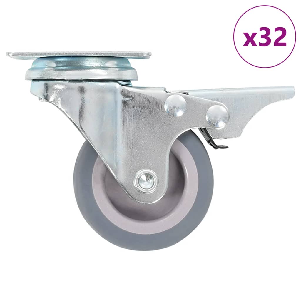 Otočná Kolečka S Dvojitou Brzdou 4 Ks 50 Mm