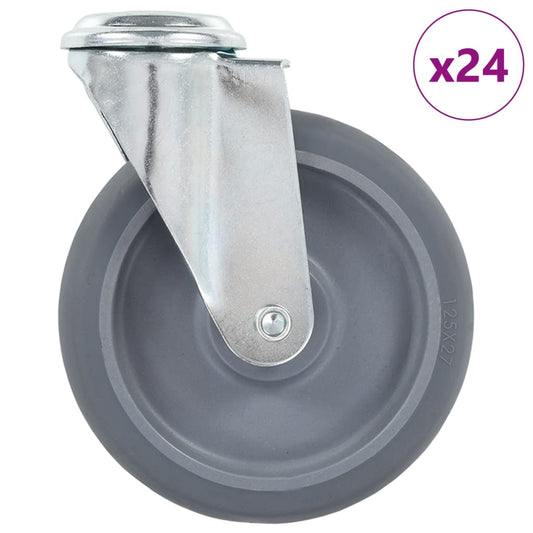 24 Ks Otočná Kolečka S Otvorem Pro Šroub 125 Mm