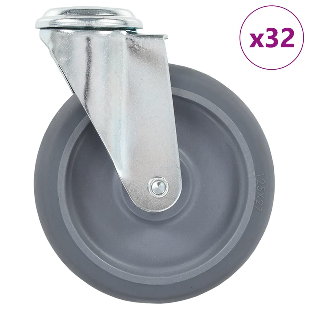 32 Ks Otočná Kolečka S Otvorem Pro Šroub 125 Mm