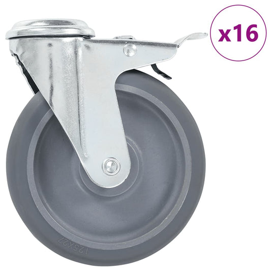 16 Ks Otočná Kolečka S Otvorem Pro Šroub 125 Mm