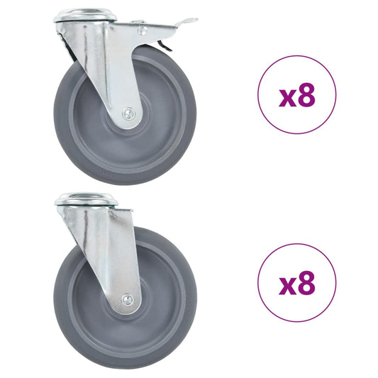 16 Ks Otočná Kolečka S Otvorem Pro Šroub 125 Mm