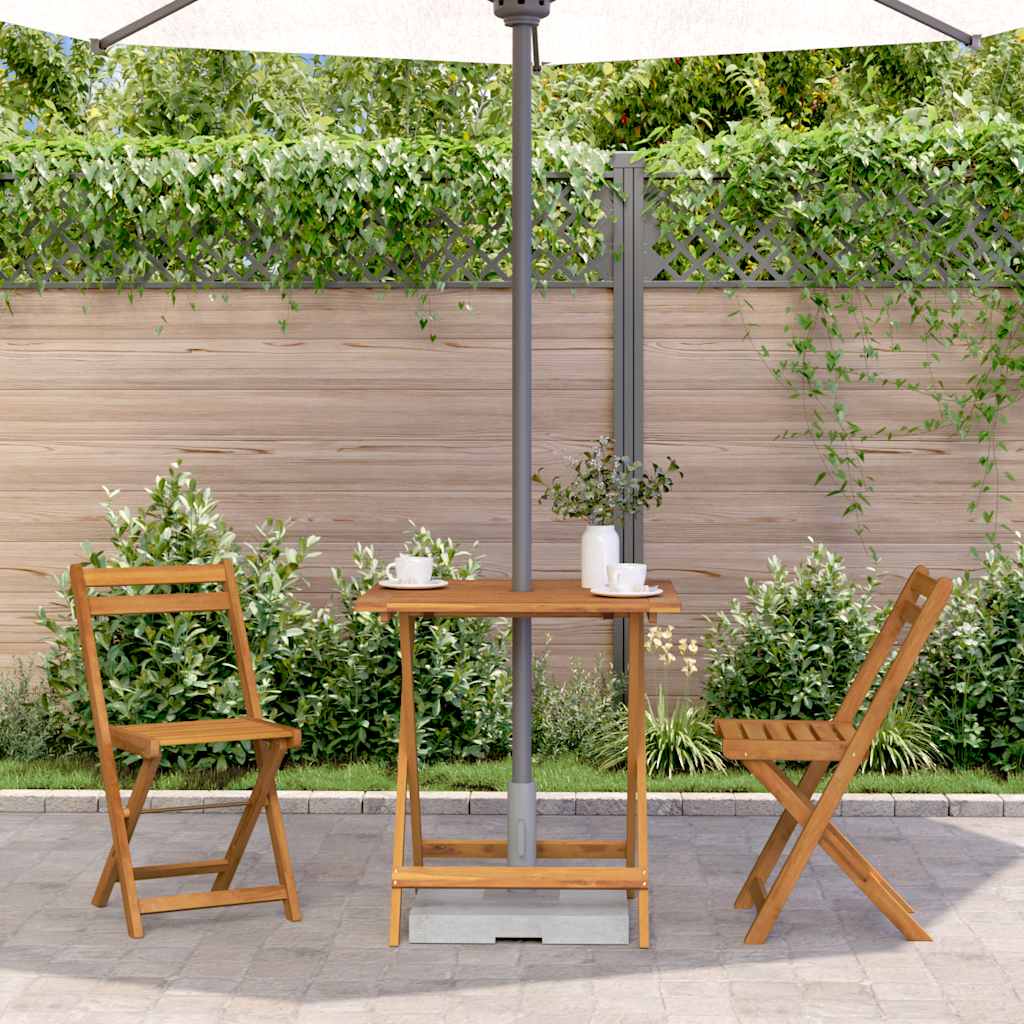 Skládací Zahradní Stůl 70 X 70 X 75 Cm Masivní Akáciové Dřevo