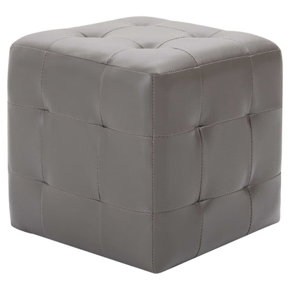 Taburety 2 Ks Šedé 30 X 30 X 30 Cm Umělá Kůže