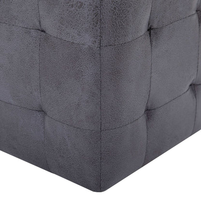 Taburety 2 Ks Šedé 30 X 30 X 30 Cm Umělá Broušená Kůže