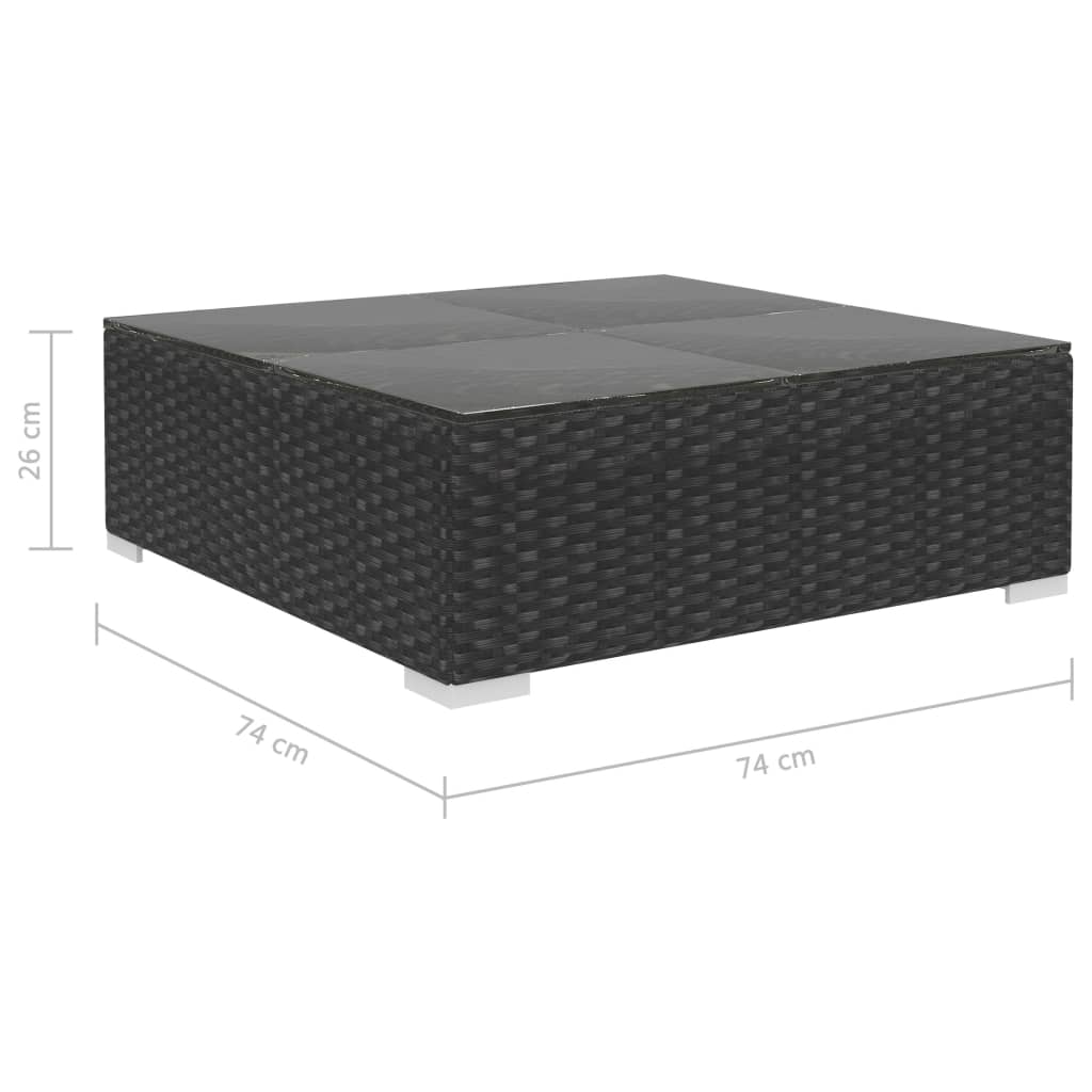 10Dílná Zahradní Sedací Souprava S Poduškami Polyratan Černá