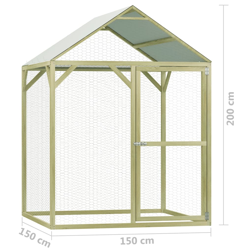 Klec Pro Kuřata 1,5 X 1,5 X 2 M Impregnovaná Borovice