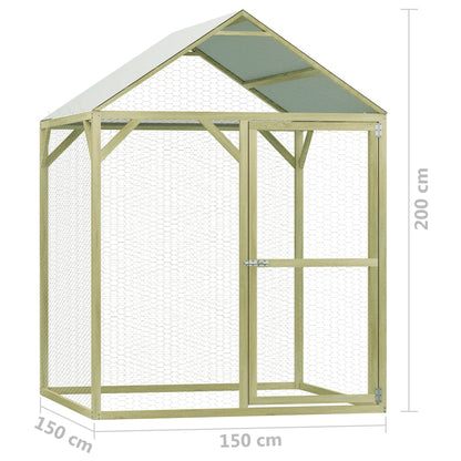 Klec Pro Kuřata 1,5 X 1,5 X 2 M Impregnovaná Borovice