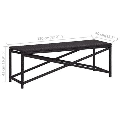 Zahradní Lavice Polyratan Černá Černá