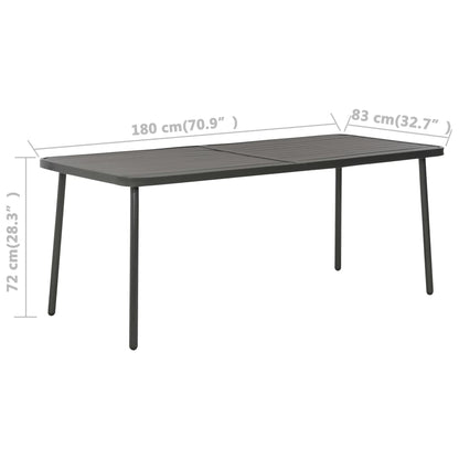 Zahradní Stůl Tmavě Šedý 180 X 83 X 72 Cm Ocel