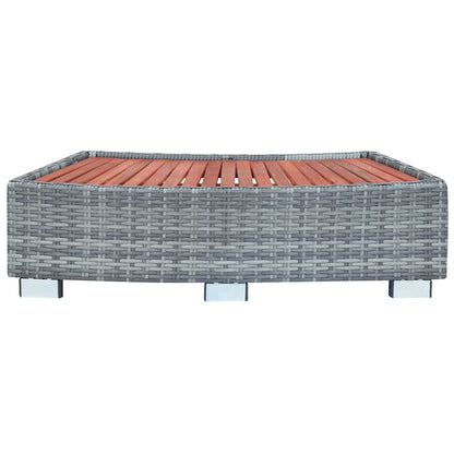 Schůdek K Vířivce Šedý Polyratan 92 X 45 X 25 Cm