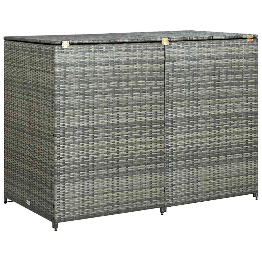 Přístřešek Na Dvě Popelnice Polyratan Antracitový 148X77X111 Cm