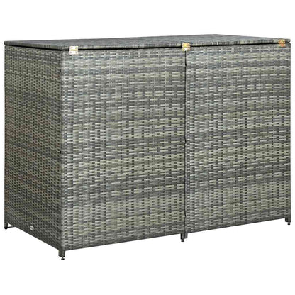 Přístřešek Na Dvě Popelnice Polyratan Antracitový 148X77X111 Cm