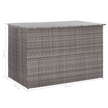 Zahradní Úložný Box Šedý 150 X 100 X 100 Cm Polyratan