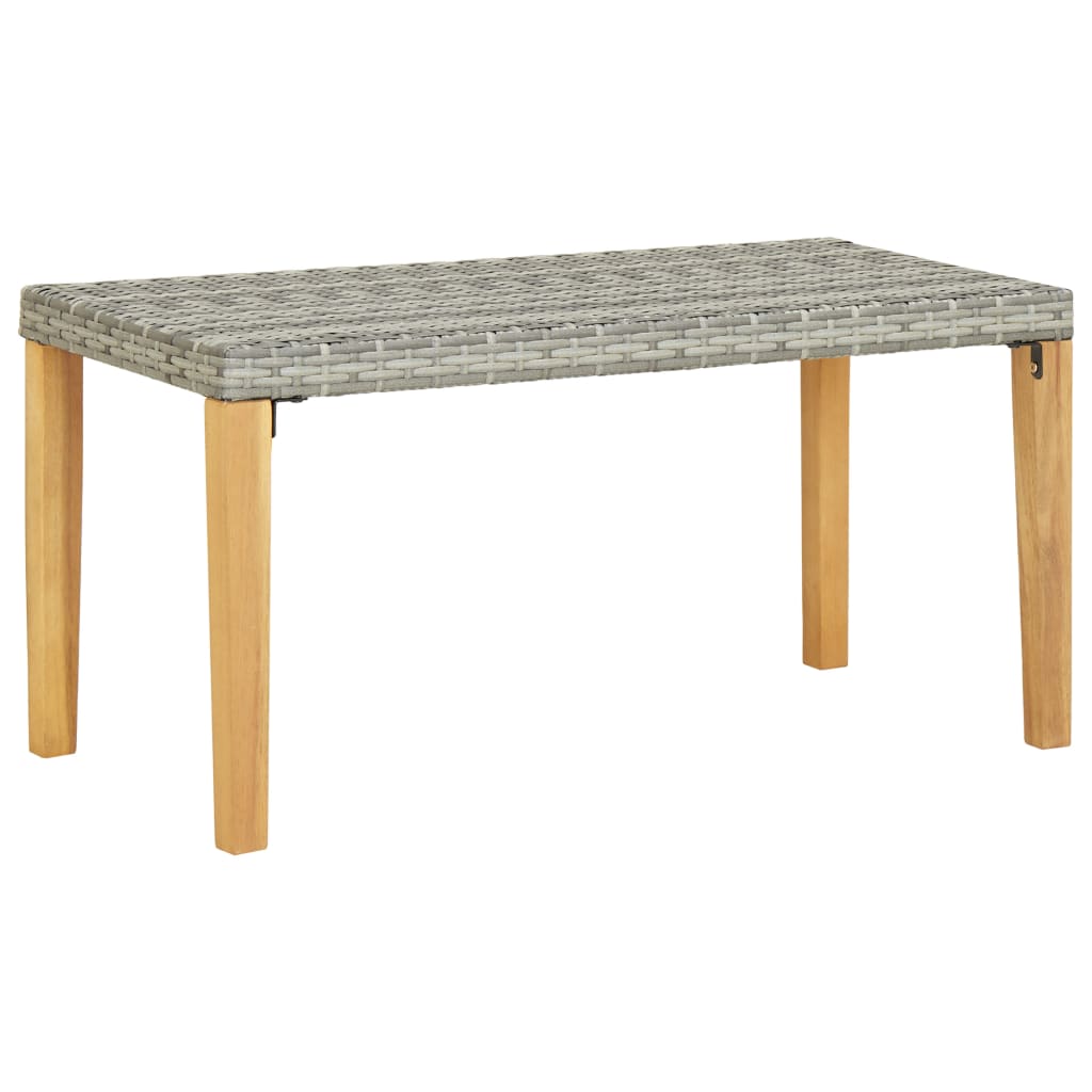 Zahradní Lavice 120 Cm Šedá Polyratan A Masivní Akácie