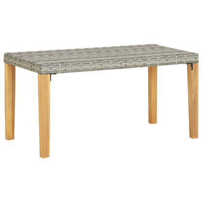 Zahradní Lavice 120 Cm Šedá Polyratan A Masivní Akácie