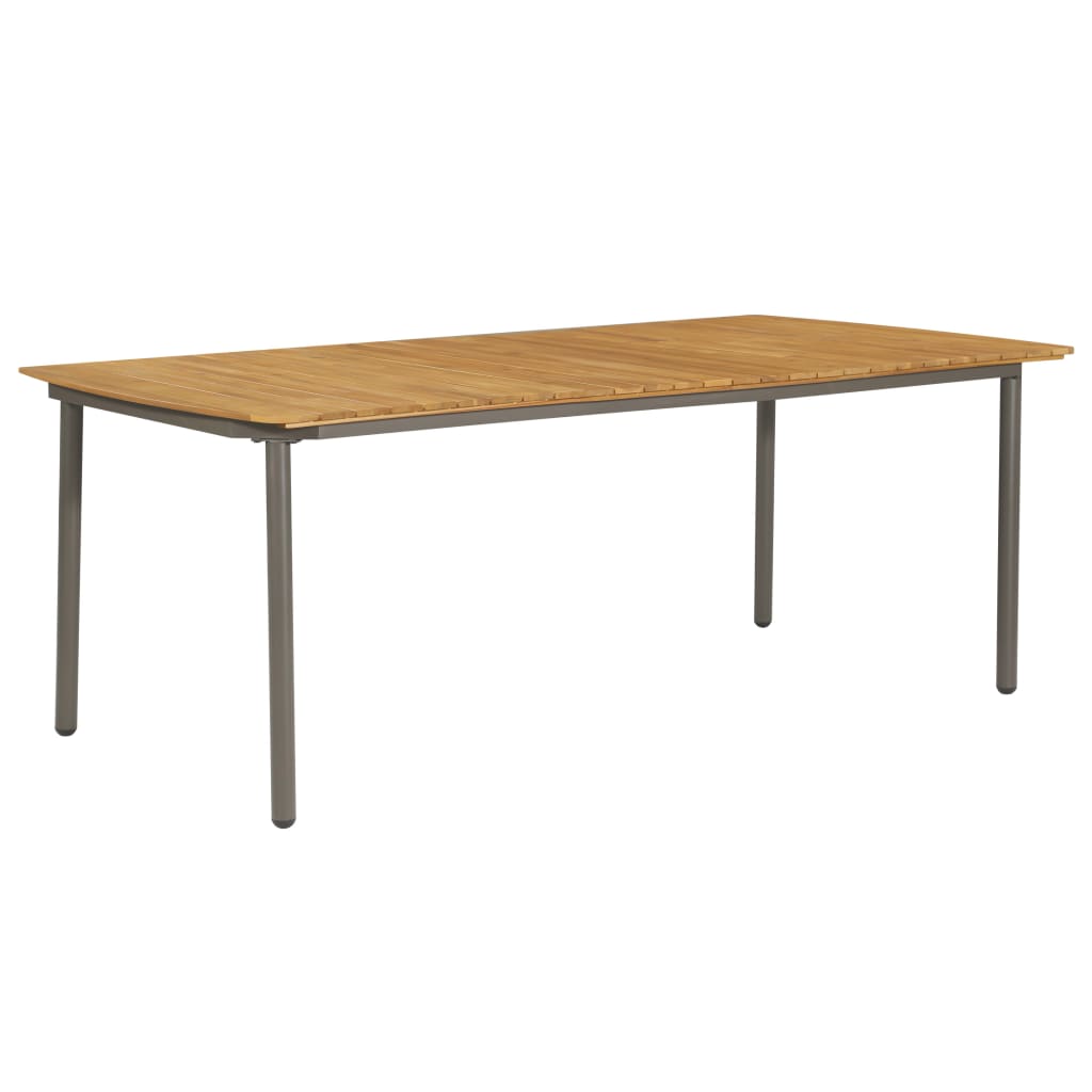 Zahradní Stůl 200 X 100 X 72 Cm Masivní Akáciové Dřevo A Ocel