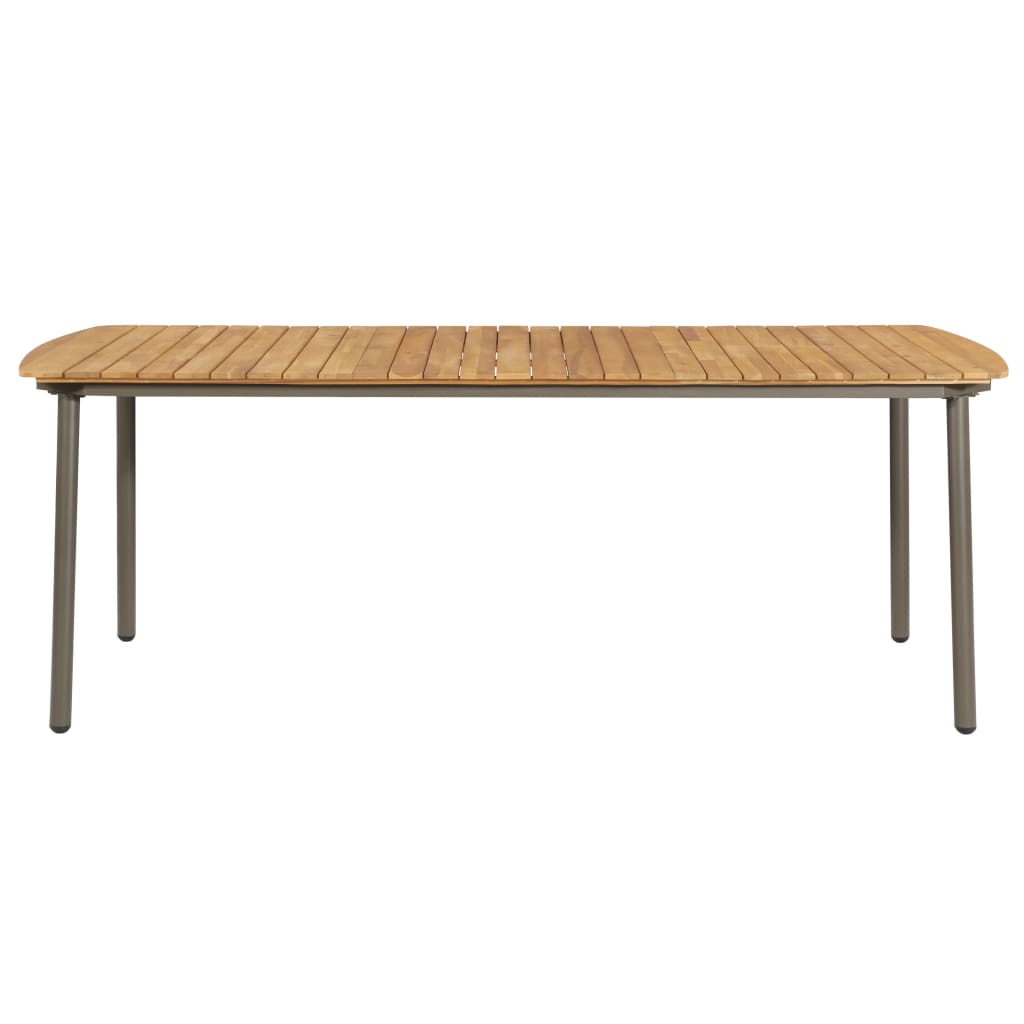 Zahradní Stůl 200 X 100 X 72 Cm Masivní Akáciové Dřevo A Ocel