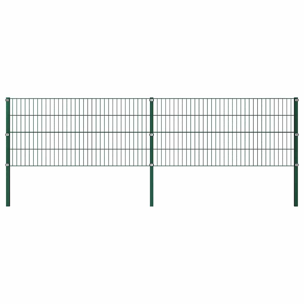 Plotový Panel Se Sloupky Železný 522 X Zelený