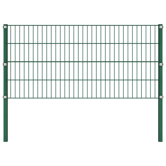 Plotový Panel Se Sloupky Železný 522 X Zelený