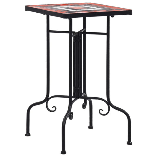 Mozaikový Odkládací Stolek Terakota A Bílý Keramika