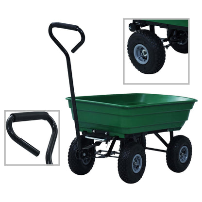 Zahradní Sklápěcí Ruční Vozík 300 Kg 75 L Zelený