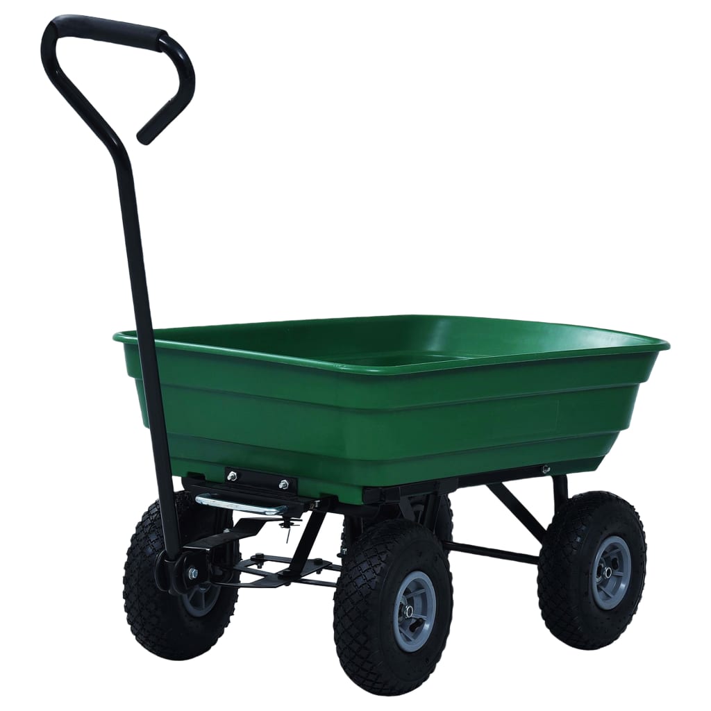 Zahradní Sklápěcí Ruční Vozík 300 Kg 75 L Zelený