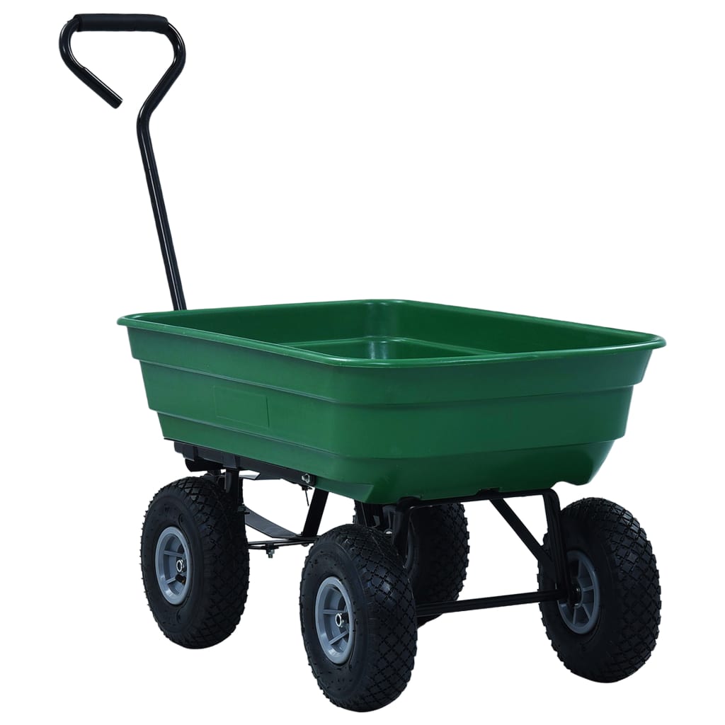 Zahradní Sklápěcí Ruční Vozík 300 Kg 75 L Zelený