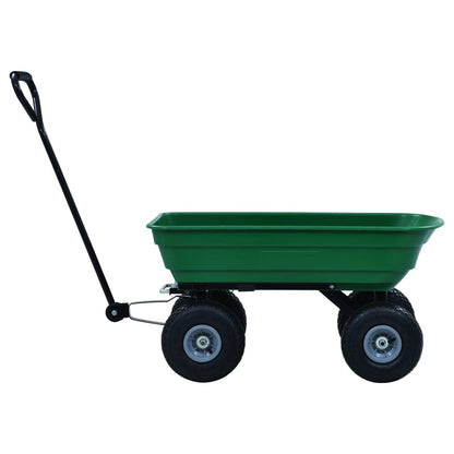 Zahradní Sklápěcí Ruční Vozík 300 Kg 75 L Zelený