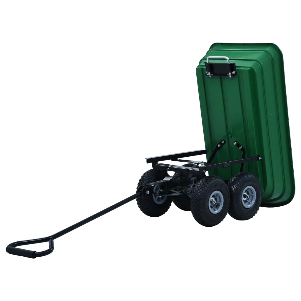 Zahradní Sklápěcí Ruční Vozík 300 Kg 75 L Zelený