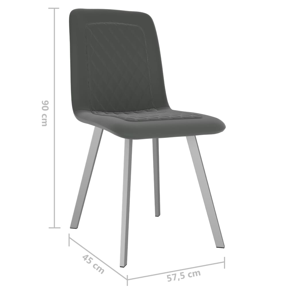 Jídelní Židle 2 Ks Šedé Samet