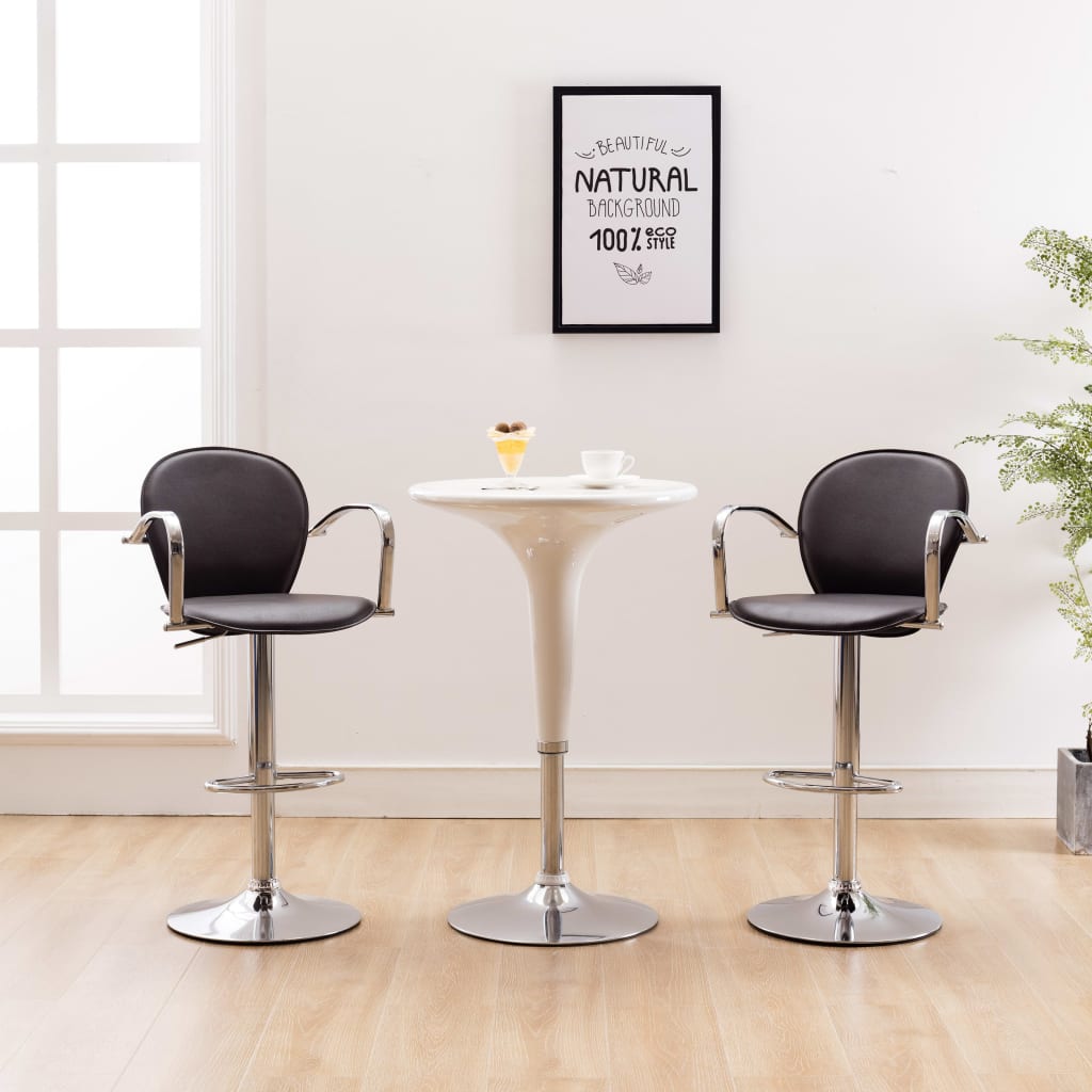 Barové Stoličky S Područkami 2 Ks Černé Umělá Kůže