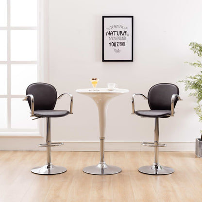 Barové Stoličky S Područkami 2 Ks Černé Umělá Kůže