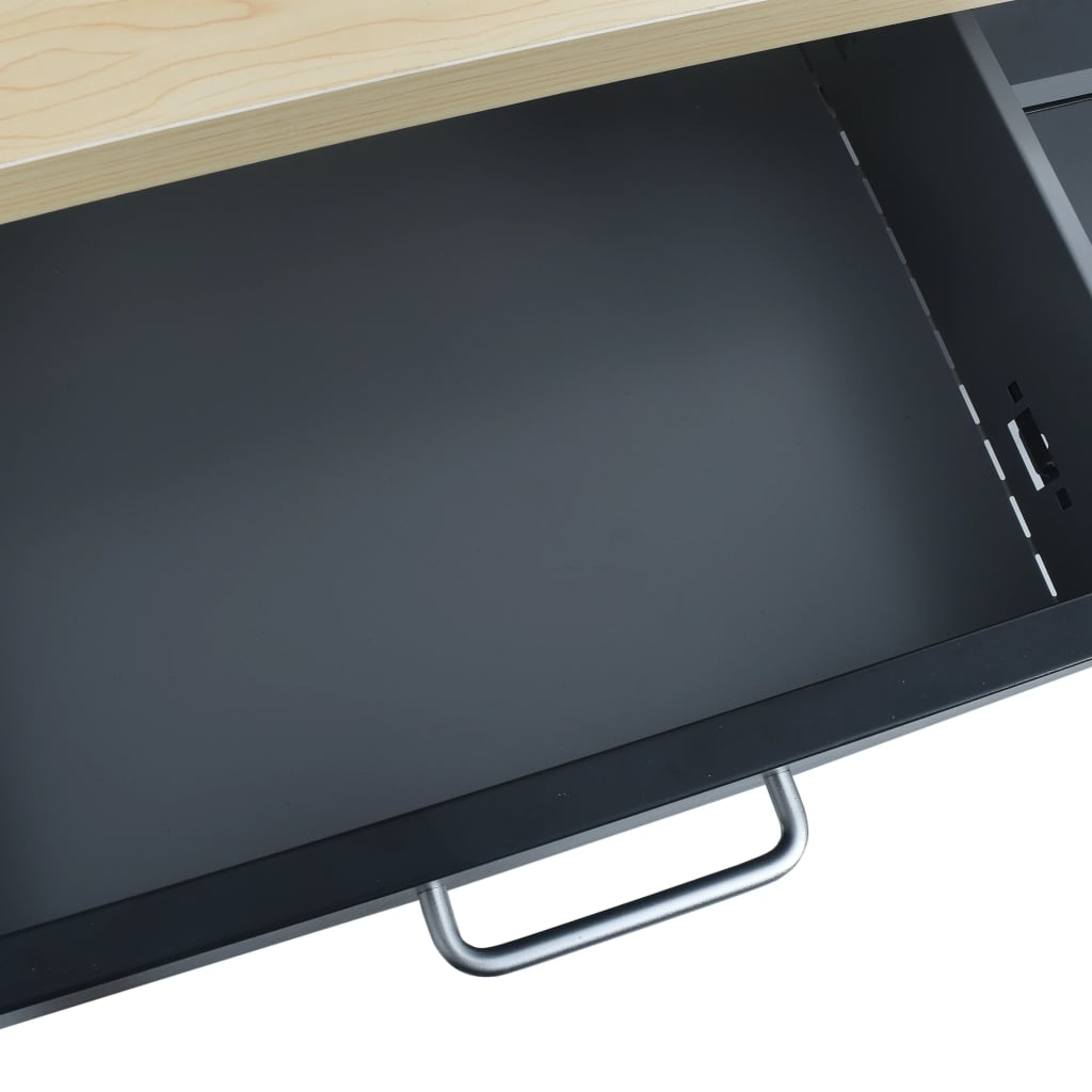 Pracovní Stůl Černý 120 X 60 X 85 Cm Ocel