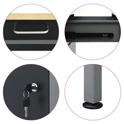 Pracovní Stůl Černý 160 X 60 X 85 Cm Ocel