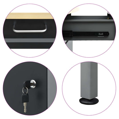 Pracovní Stůl Černý 160 X 60 X 85 Cm Ocel