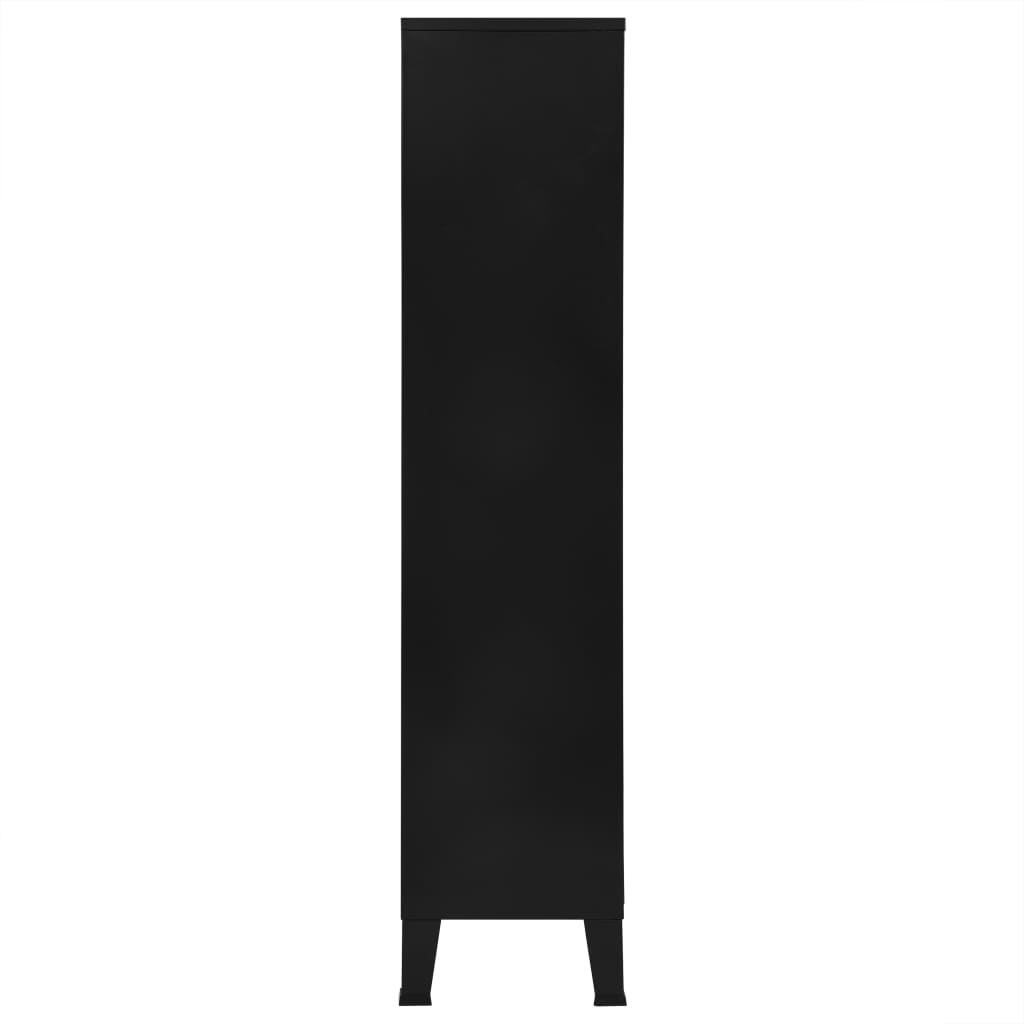 Knihovna Industriální Černá 90 X 40 X 180 Cm Ocel