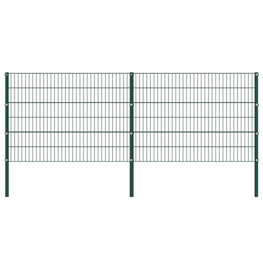 Plotový Panel Se Sloupky Železný 522 X Zelený