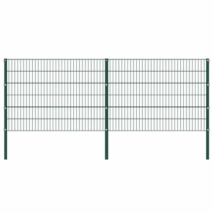 Plotový Panel Se Sloupky Železný 522 X Zelený