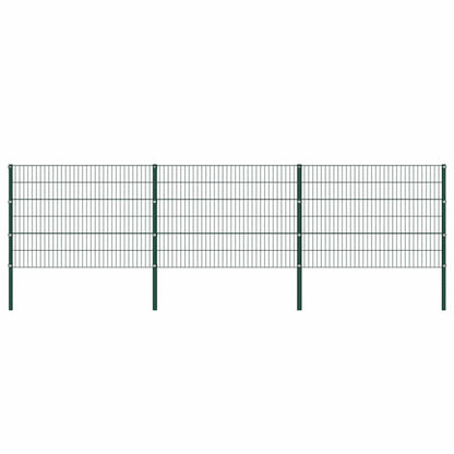 Plotový Panel Se Sloupky Železný 522 X Zelený
