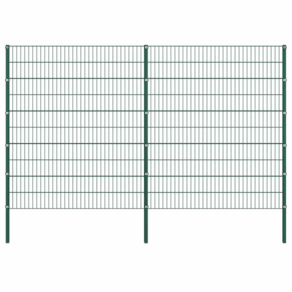Plotový Panel Se Sloupky Železný 522 X Zelený