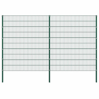 Plotový Panel Se Sloupky Železný 522 X Zelený