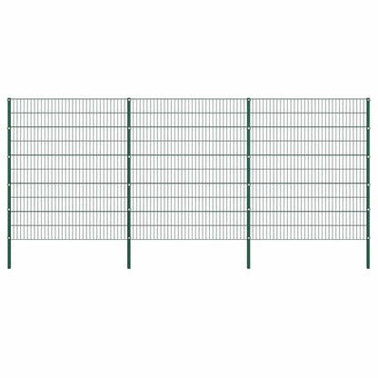 Plotový Panel Se Sloupky Železný 522 X Zelený