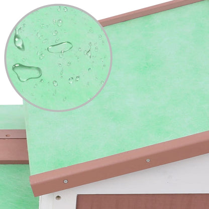 Velká Venkovní Králíkárna Hnědo-Bílá 145 X 45 X 84 Cm Dřevo