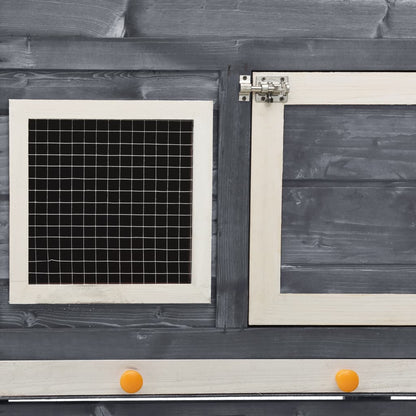 Králíkárna Šedá A Bílá 140 X 63 X 120 Cm Masivní Jedlové Dřevo