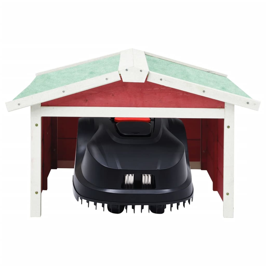 Garáž Na Robotickou Sekačku 72X87X50 Cm Červená A Bílá Jedle